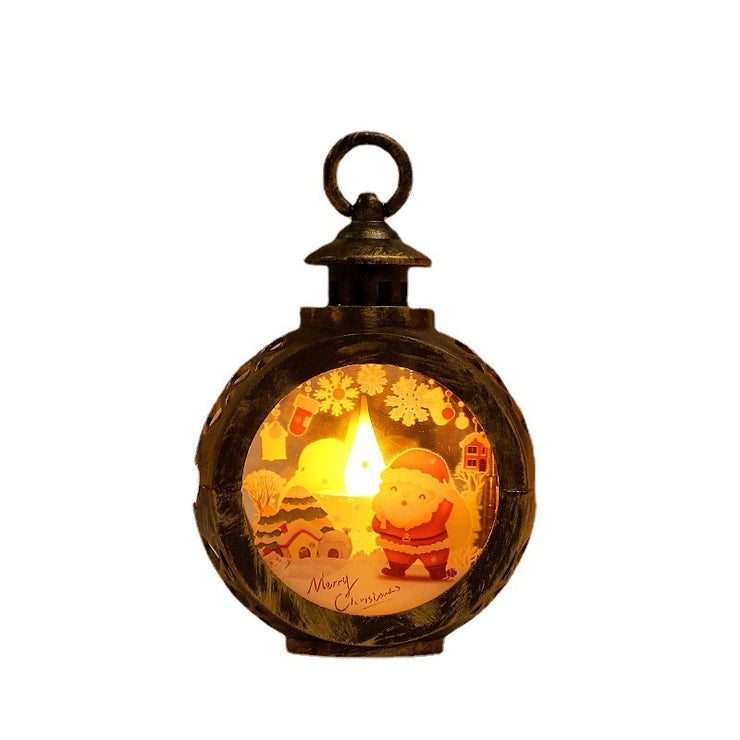 Christmas Decoration LED Small Round Lantern New Children's Handheld Lantern Gift Window Display