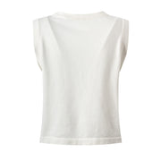 Three dimensional flower knitted sleeveless cardigan top fashionable and versatile vest