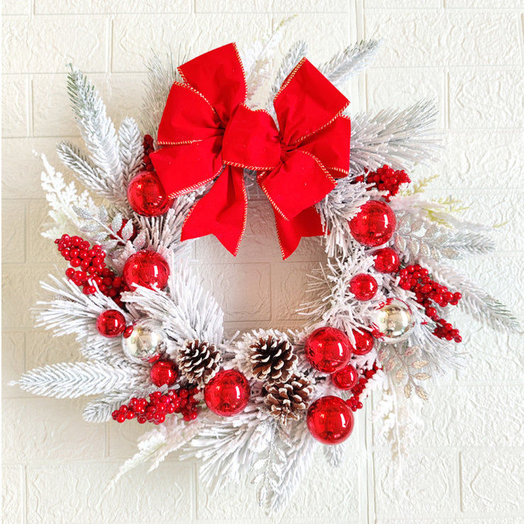 Christmas Floral Wreath Door Hanging Christmas Decorations Christmas Wreath Rattan Upside Down Tree Ornaments