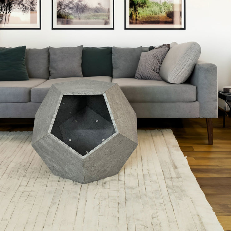 25.98"Modern Pet Furniture Cat Litter Side Table, Sofa Side Table, Planter MDF Multifunctional Furniture, Cement Gray - Follow yourDream