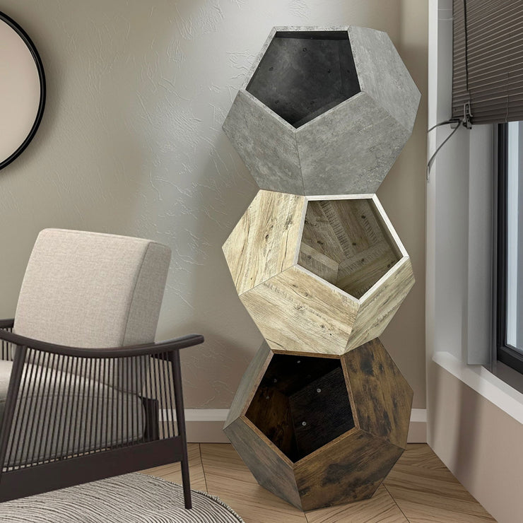 25.98"Modern Pet Furniture Cat Litter Side Table, Sofa Side Table, Planter MDF Multifunctional Furniture, Cement Gray - Follow yourDream