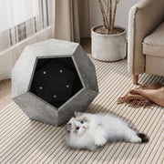 25.98"Modern Pet Furniture Cat Litter Side Table, Sofa Side Table, Planter MDF Multifunctional Furniture, Cement Gray - Follow yourDream