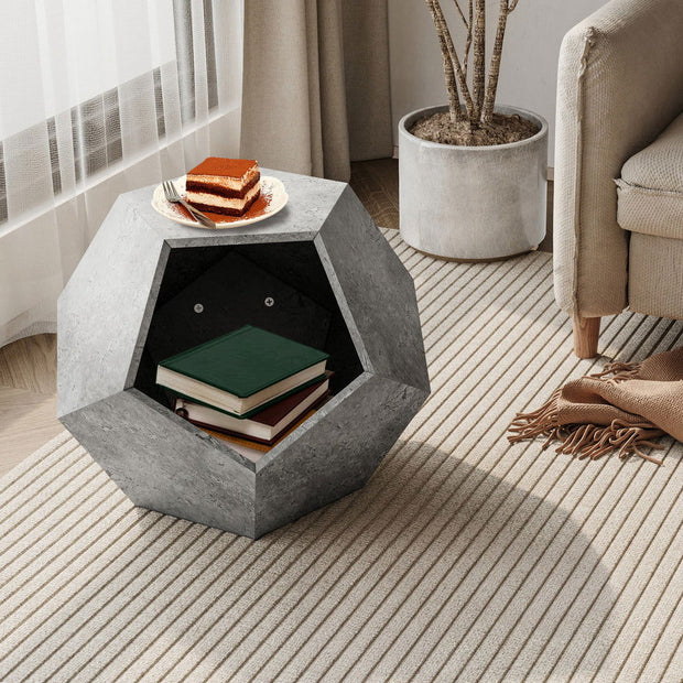 25.98"Modern Pet Furniture Cat Litter Side Table, Sofa Side Table, Planter MDF Multifunctional Furniture, Cement Gray - Follow yourDream