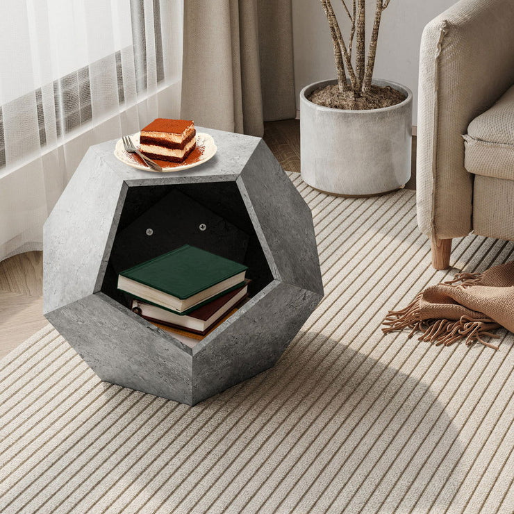 25.98"Modern Pet Furniture Cat Litter Side Table, Sofa Side Table, Planter MDF Multifunctional Furniture, Cement Gray - Follow yourDream