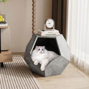 25.98"Modern Pet Furniture Cat Litter Side Table, Sofa Side Table, Planter MDF Multifunctional Furniture, Cement Gray - Follow yourDream