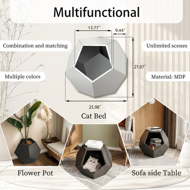 25.98'' Modern Pet Furniture Cat Litter, Sofa Side Table, Planter MDF Multifunctional Furniture, Burmese Sumac - Follow yourDream