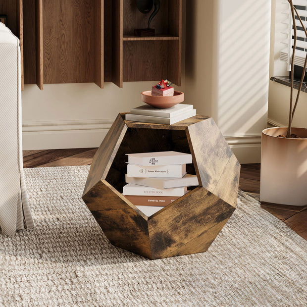 25.98'' Shaped Modern Pet Furniture Cat Kennel Side Table MDF Multi-Purpose Furniture Antique Wood Color - Follow yourDream