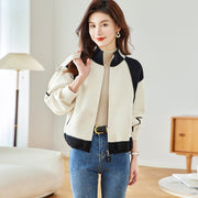 Small woolen coat, casual and versatile, loose and thick baseball jacket, short top