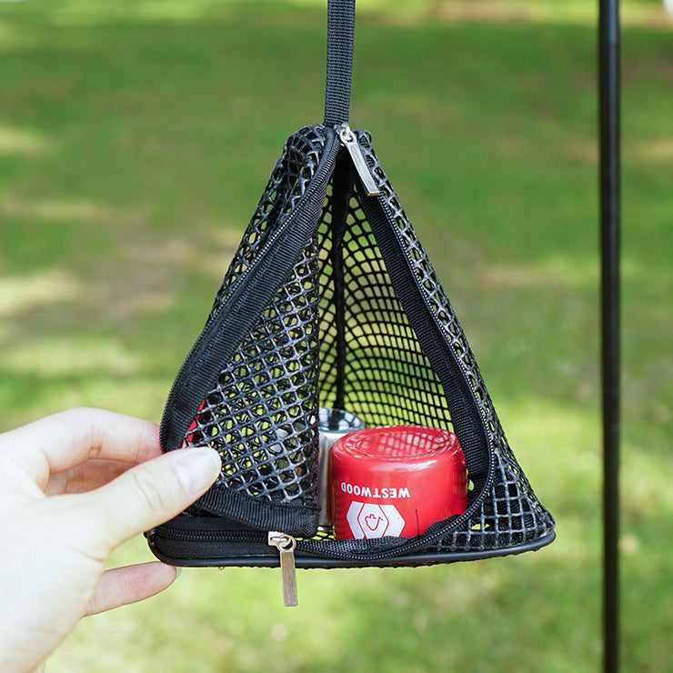 Outdoor triangular sun drying net, foldable storage net, camping hanging net, storage basket, PVC hanging net bag