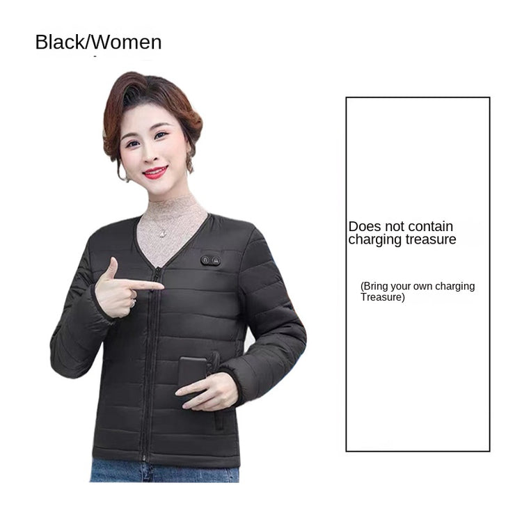 Intelligent heating cotton clothing with constant temperature and electric heating, winter V-neck front and back heating, long sleeved warm clothing