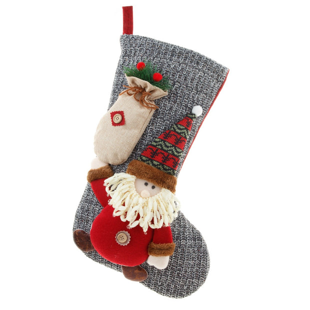 Christmas Decorations Large Knitted Knitted Knitted Socks Gift Bag Children's Candy Socks Pendant Christmas Socks