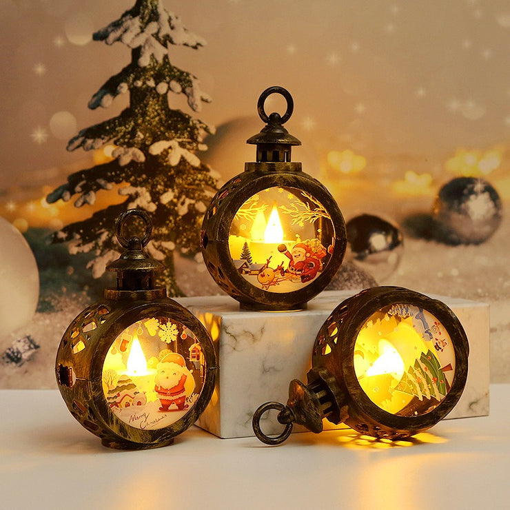 Christmas Decoration LED Small Round Lantern New Children's Handheld Lantern Gift Window Display