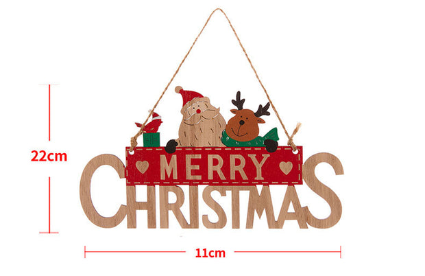 Merry Christmas Wooden Plaques Christmas DIY Accessories Christmas Tree Decoration Window Hanging Door Hanging