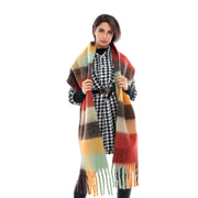 New European and American style colorful tassel women's leopard print scarf