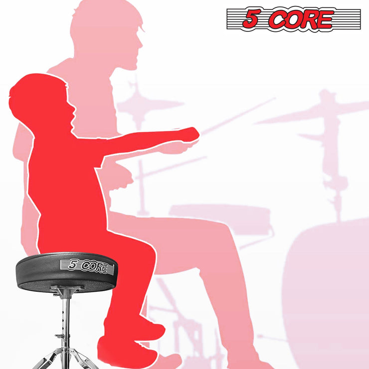 5Core Drum Throne Padded Adjustable Guitar Stool Drummer Seat for