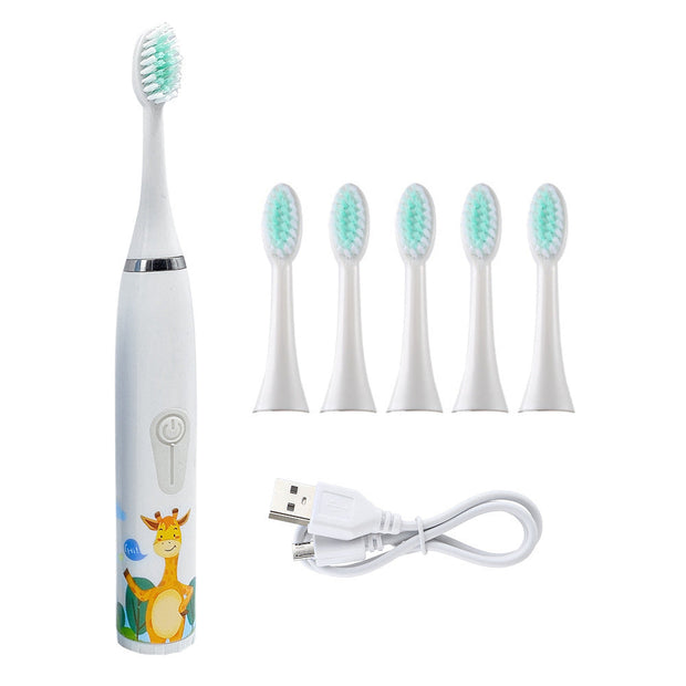 3-Speed Sonic Children's Electric Toothbrush USB Household Soft Bristle Brush Head Toothbrush Portable Cartoon Toothbrush Waterproof - Follow yourDream