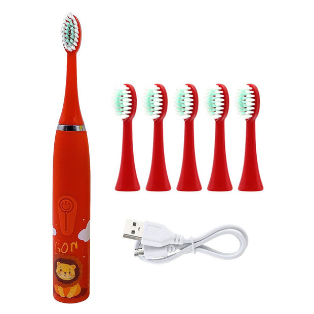 3-Speed Sonic Children's Electric Toothbrush USB Household Soft Bristle Brush Head Toothbrush Portable Cartoon Toothbrush Waterproof - Follow yourDream