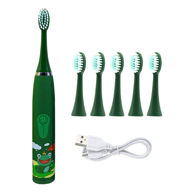 3-Speed Sonic Children's Electric Toothbrush USB Household Soft Bristle Brush Head Toothbrush Portable Cartoon Toothbrush Waterproof - Follow yourDream