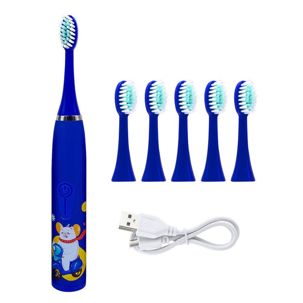 3-Speed Sonic Children's Electric Toothbrush USB Household Soft Bristle Brush Head Toothbrush Portable Cartoon Toothbrush Waterproof - Follow yourDream