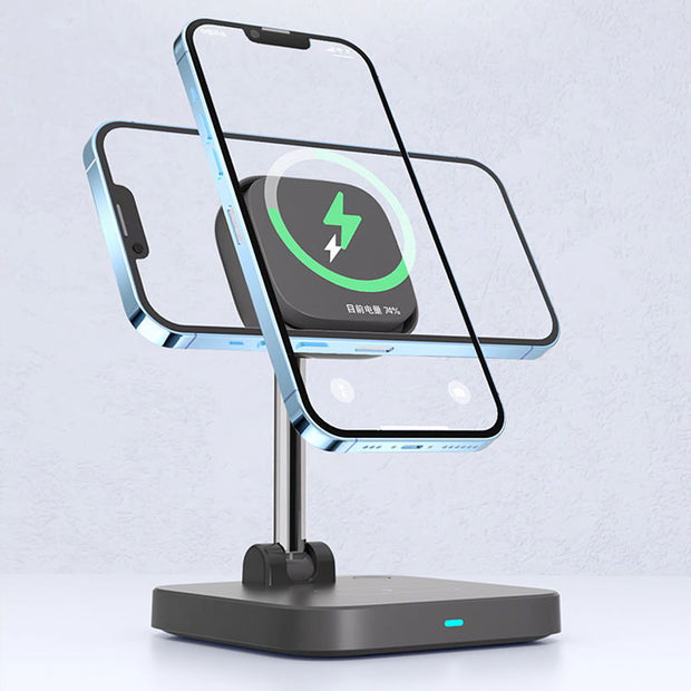 3-in-1 magnetic wireless charger holder with cooling fan suitable for wireless charging of iPhone earphones and watches - Follow yourDream