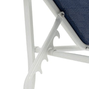 3-piece terrace lounge chair set, outdoor lounge chair with 5 adjustable backrests, sturdy steel frame, white blue - Follow yourDream