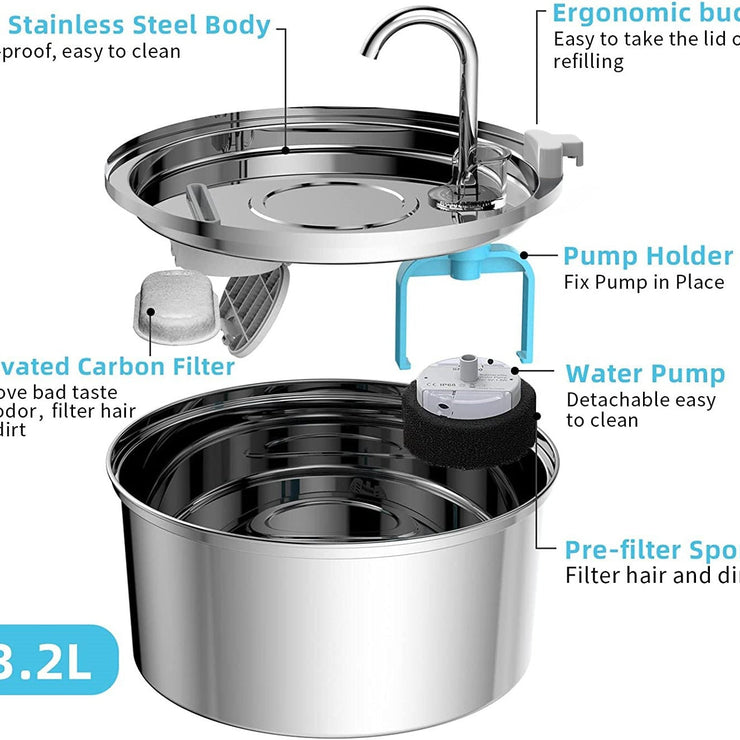 3.2L stainless steel faucet water dispenser pet water dispenser stainless steel - Follow yourDream