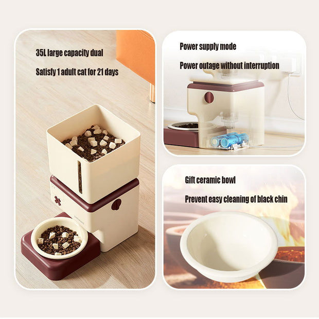 3.5L wireless pet automatic feeder Paiwang patent cross-border spot mobile app remote cat and dog feeding machine - Follow yourDream