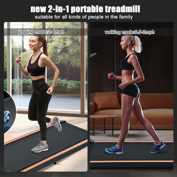 300 pound capacity desktop treadmill for home and office use, portable treadmill with 0.6 to 3.8 miles per hour - Follow yourDream