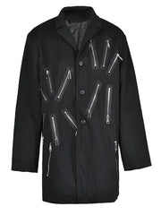 Coat men's metal zipper decoration suit collar windbreaker coat