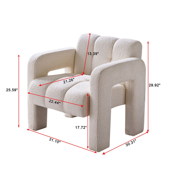 31.10" Wide Boucle Upholstered Accent Chair - Follow yourDream