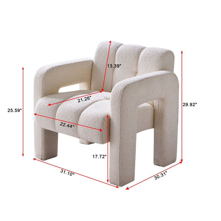 31.10" Wide Boucle Upholstered Accent Chair - Follow yourDream