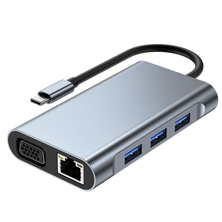 Cross border 8-in-1 docking station network card MST multi screen display suitable for Apple Huawei computer type-c docking station - Follow yourDream