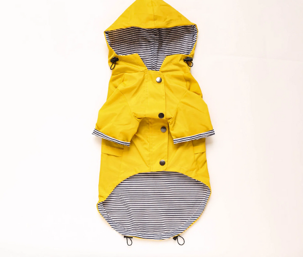 Windproof and rainproof British retro thick dog raincoat dog pet submachine jacket