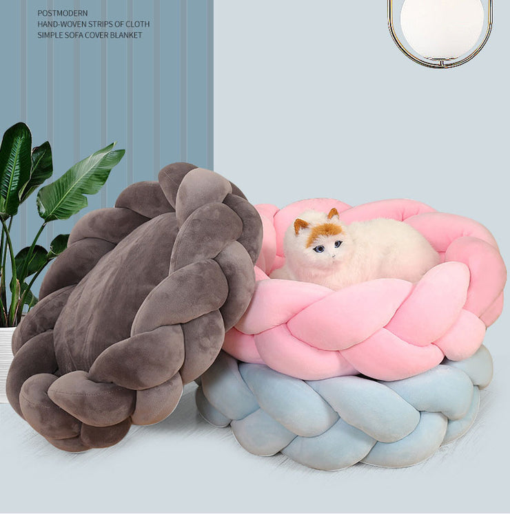 Pet kennel Fried Dough Twists dog kennel filling yarn cat kennel round universal mat detachable cat kennel dog kennel