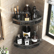 Minimalist bathroom black aluminum alloy triangular rectangular non perforated bathroom storage corner shelf