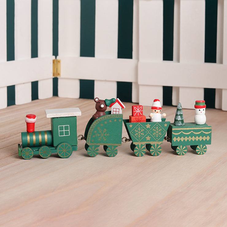 Christmas Decorations Wooden Train Presents For Children Christmas Presents Window Display