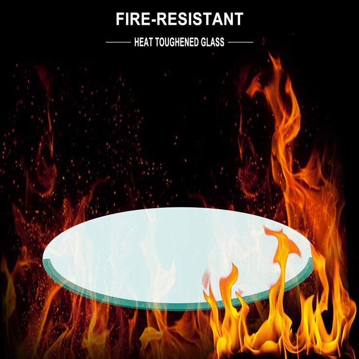 36" Inch Round Tempered Glass Table Top Clear Glass 1/4" Inch Thick Flat Polished Edge - Follow yourDream