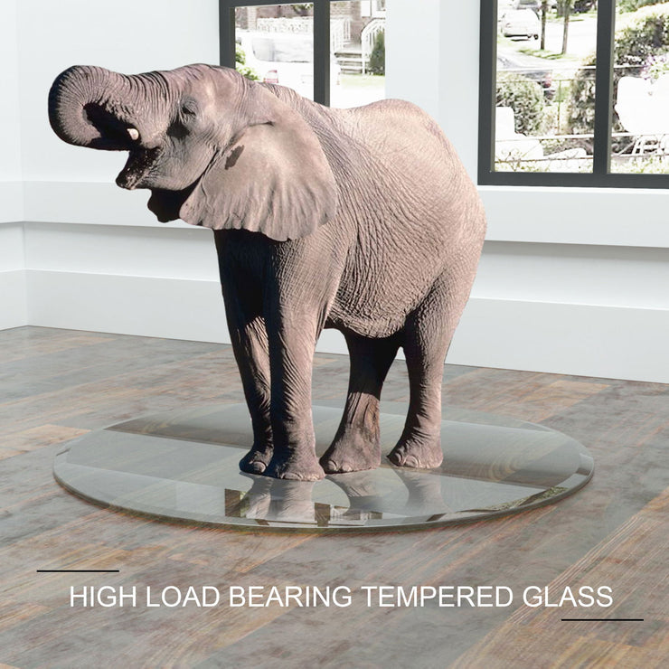 36" Inch Round Tempered Glass Table Top Clear Glass 1/4" Inch Thick Flat Polished Edge - Follow yourDream