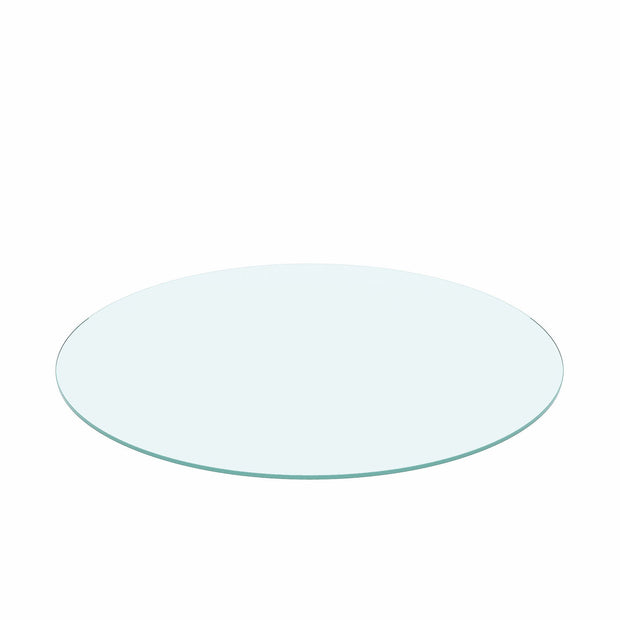 36" Inch Round Tempered Glass Table Top Clear Glass 1/4" Inch Thick Flat Polished Edge - Follow yourDream