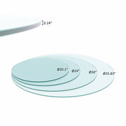 36" Inch Round Tempered Glass Table Top Clear Glass 1/4" Inch Thick Flat Polished Edge - Follow yourDream