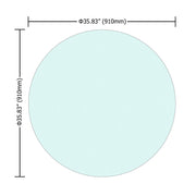 36" Inch Round Tempered Glass Table Top Clear Glass 1/4" Inch Thick Flat Polished Edge - Follow yourDream