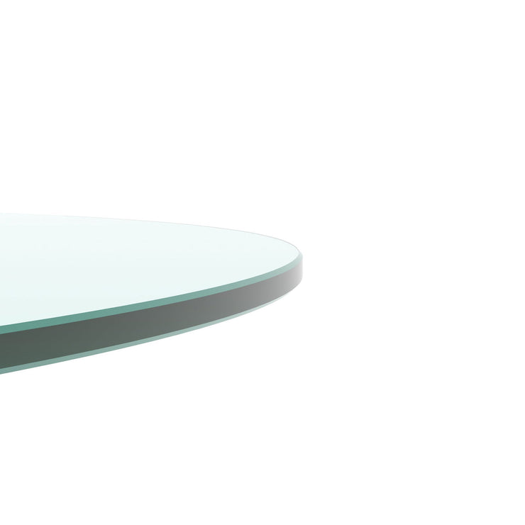 36" Inch Round Tempered Glass Table Top Clear Glass 1/4" Inch Thick Flat Polished Edge - Follow yourDream