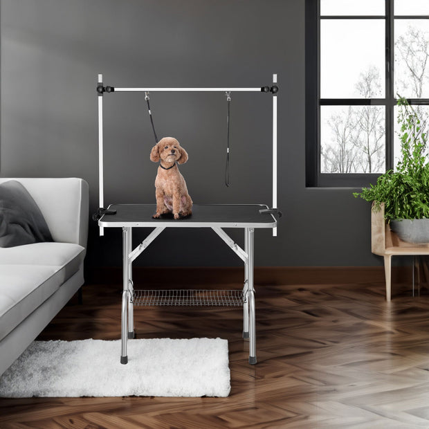 36" Professional Dog Pet Grooming Table Adjustable Heavy Duty Portable w/Arm & Noose & Mesh Tray - Follow yourDream