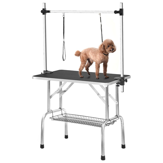 36" Professional Dog Pet Grooming Table Adjustable Heavy Duty Portable w/Arm & Noose & Mesh Tray - Follow yourDream
