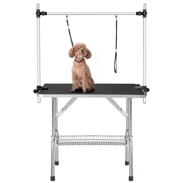 36" Professional Dog Pet Grooming Table Adjustable Heavy Duty Portable w/Arm & Noose & Mesh Tray - Follow yourDream