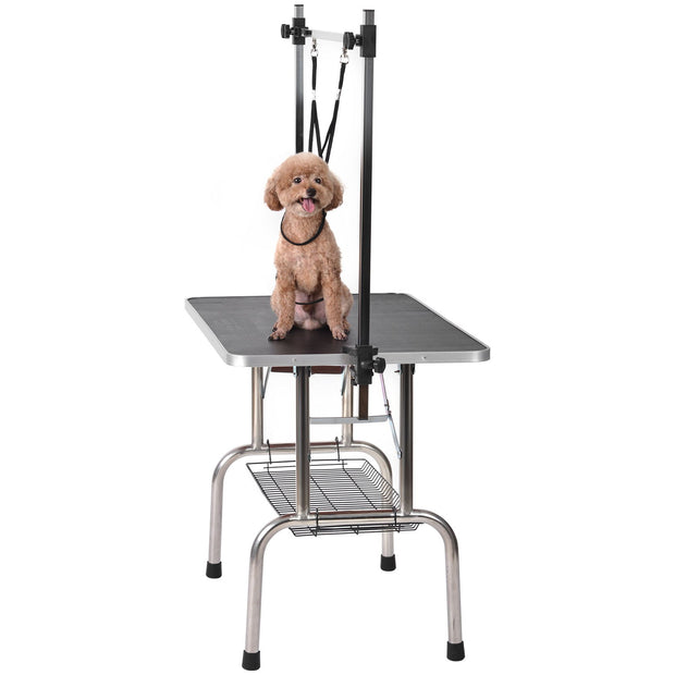36" Professional Dog Pet Grooming Table Adjustable Heavy Duty Portable w/Arm & Noose & Mesh Tray - Follow yourDream