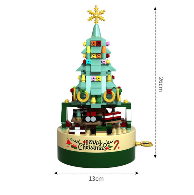 Christmas Gift Gingerbread House Music Box Children's Assembled Desktop Decoration Building Blocks Toy