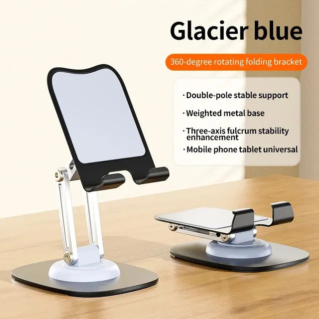 Multi-Function Folding Lift Lazy Mobile Phone Stand 360° Rotating Live Stand Aluminum Mobile Phone Tablet Desktop Stand