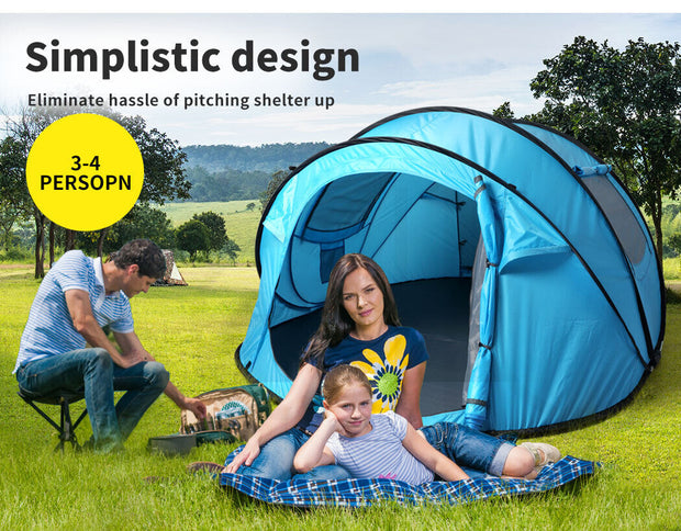 Mountview Pop up Camping Tent Beach Outdoor Family Tents Portable 4 Person Dome