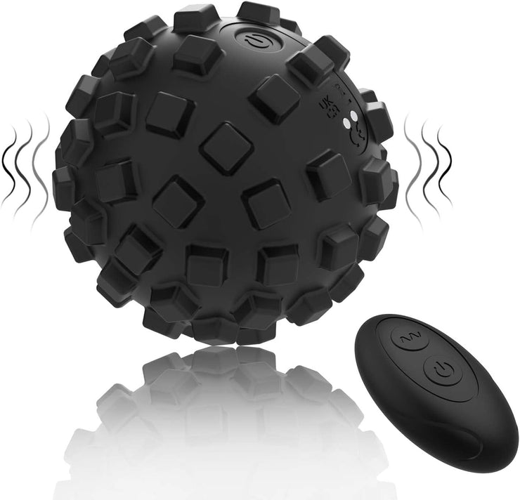 Muscle Max Massage Ball Textured Roller 3.86'' Remote Control for Fitness Targeted Foot Back Shoulder Pain Relief Deep Tissue Ma